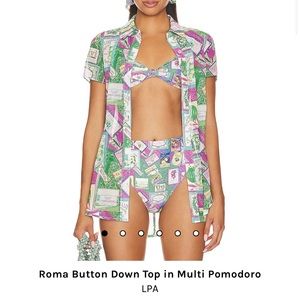 LPA Roma Button Down in Multi Pomodoro